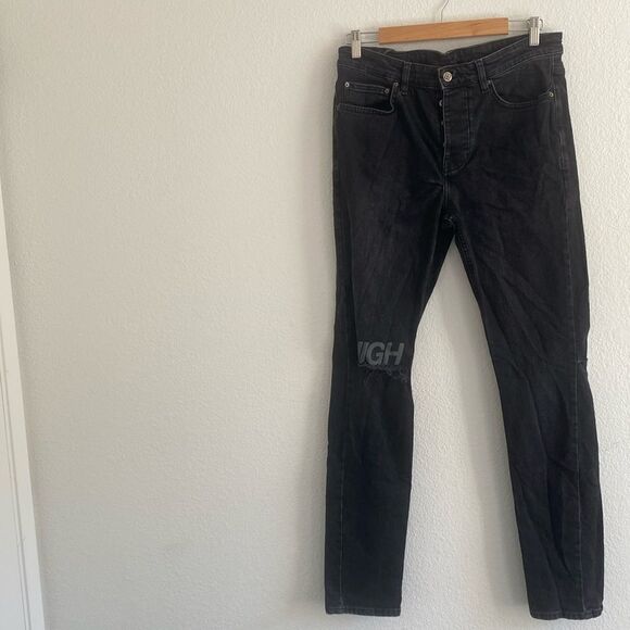 Ksubi Krow Black High Logo Skinny Denim Jeans Size 32x32 - Picture 4 of 10